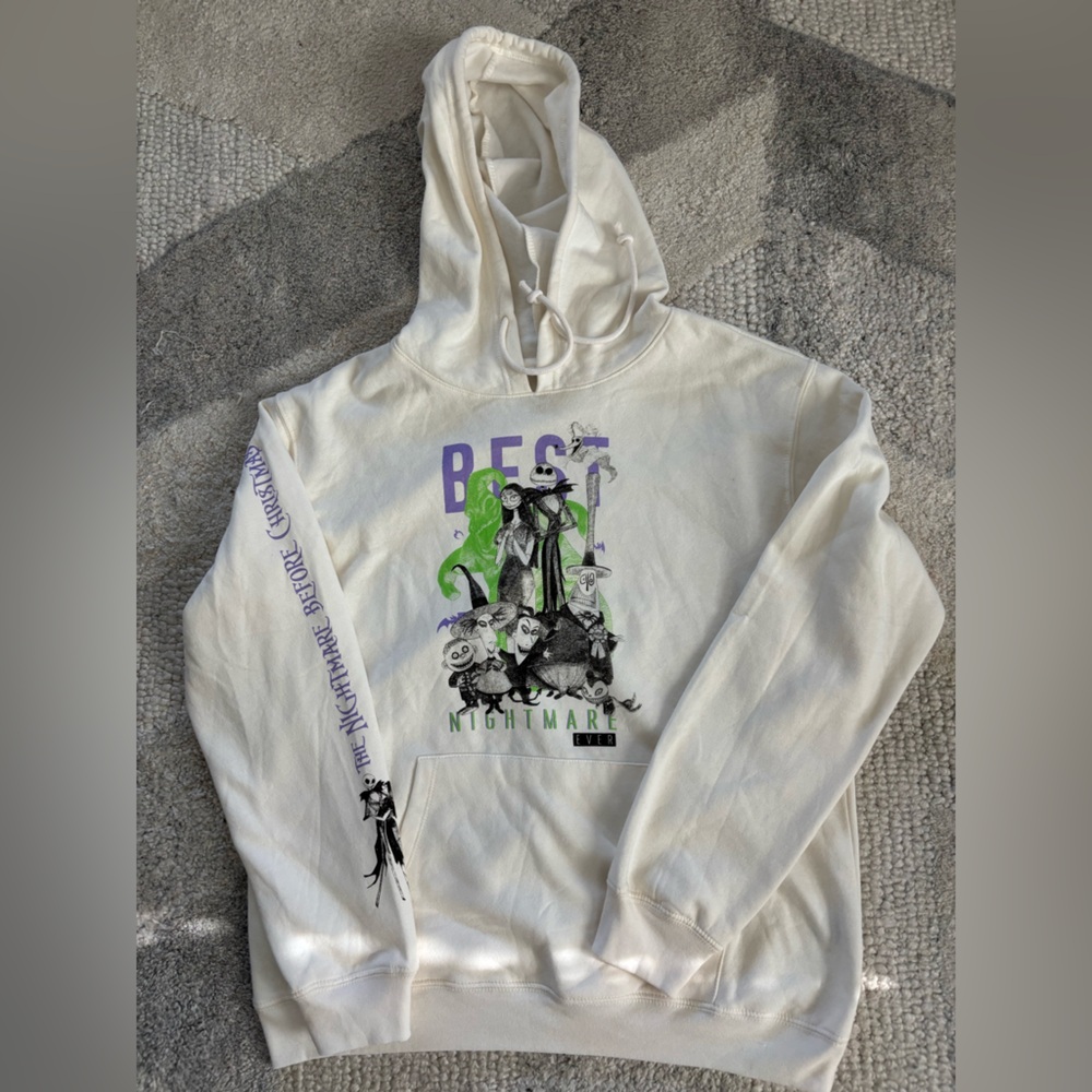 Disney White Hoodie with Nightmare Before Christmas Design